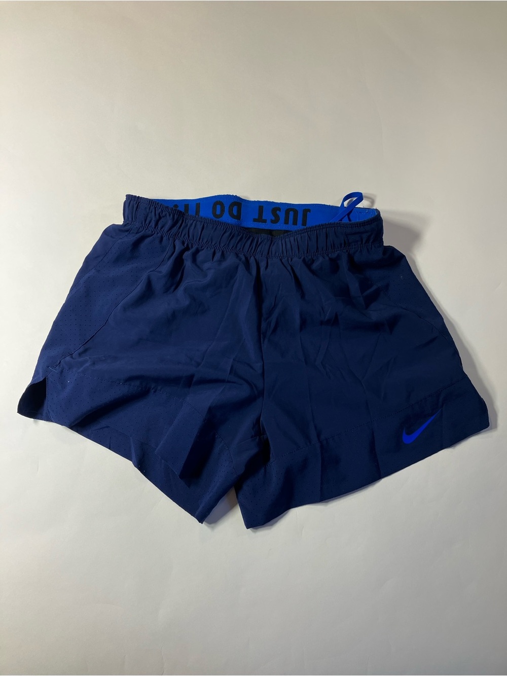 Nike Women's Navy Athletic Shorts with Cobalt Swoosh
